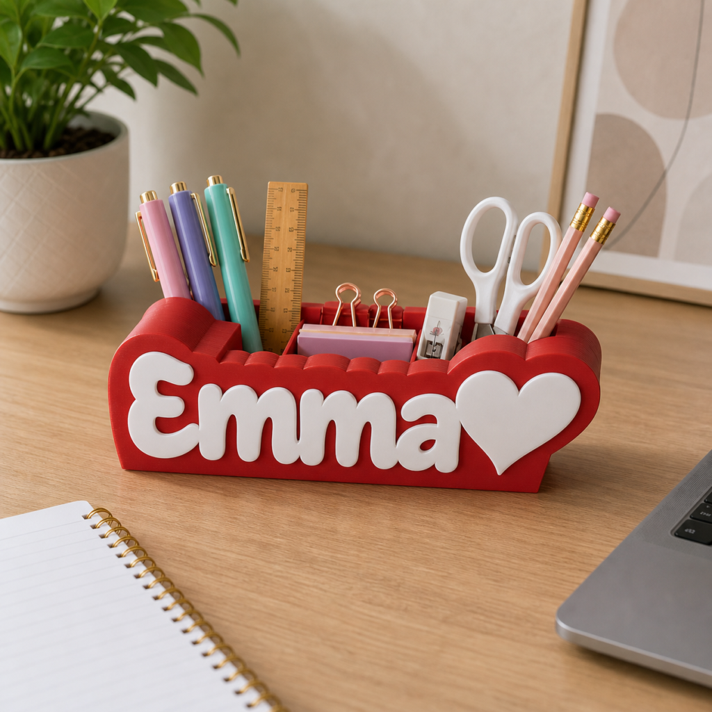 Personalised Name Desk Organizer – 3D Printed