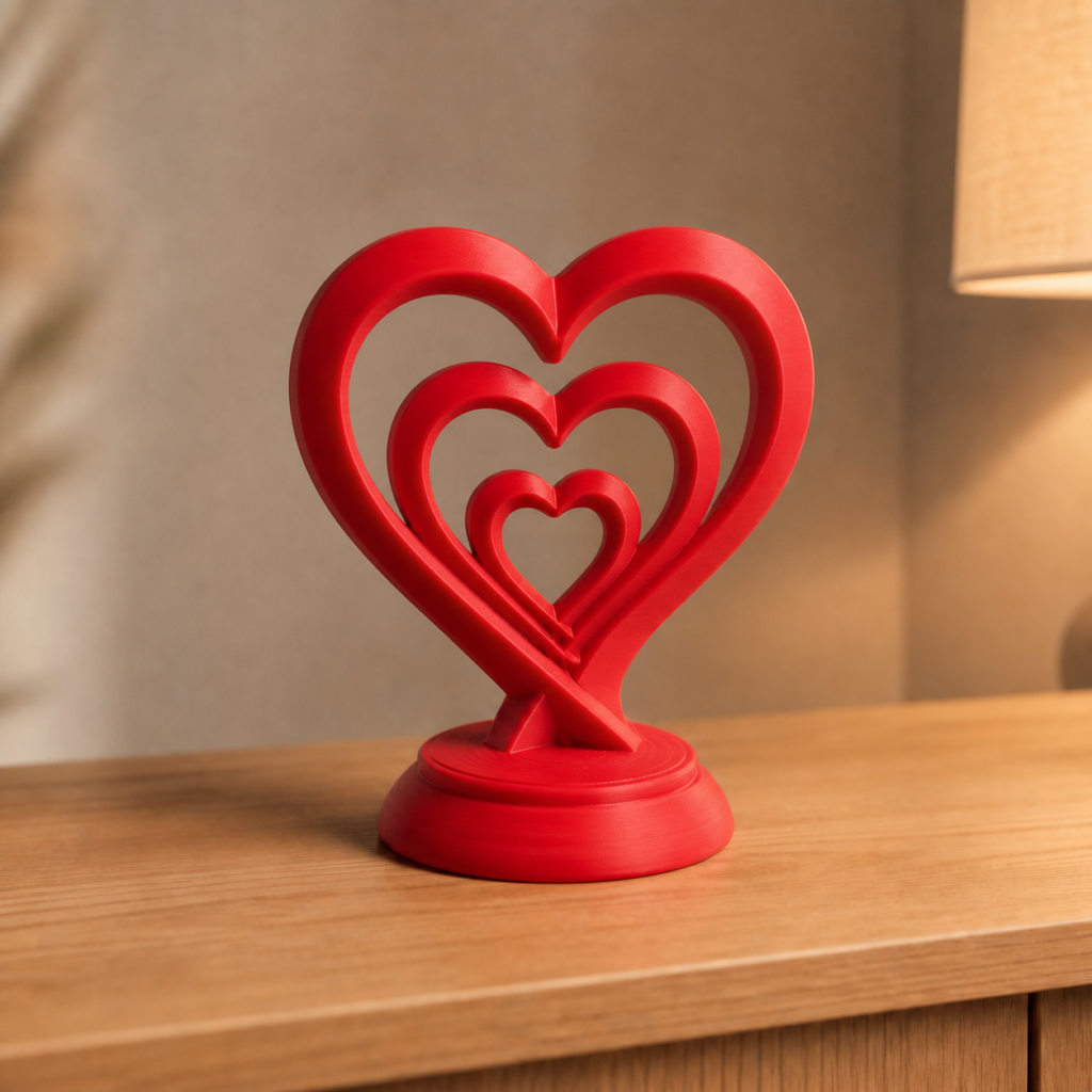Heart in Heart Freestanding Decoration – 3D Printed
