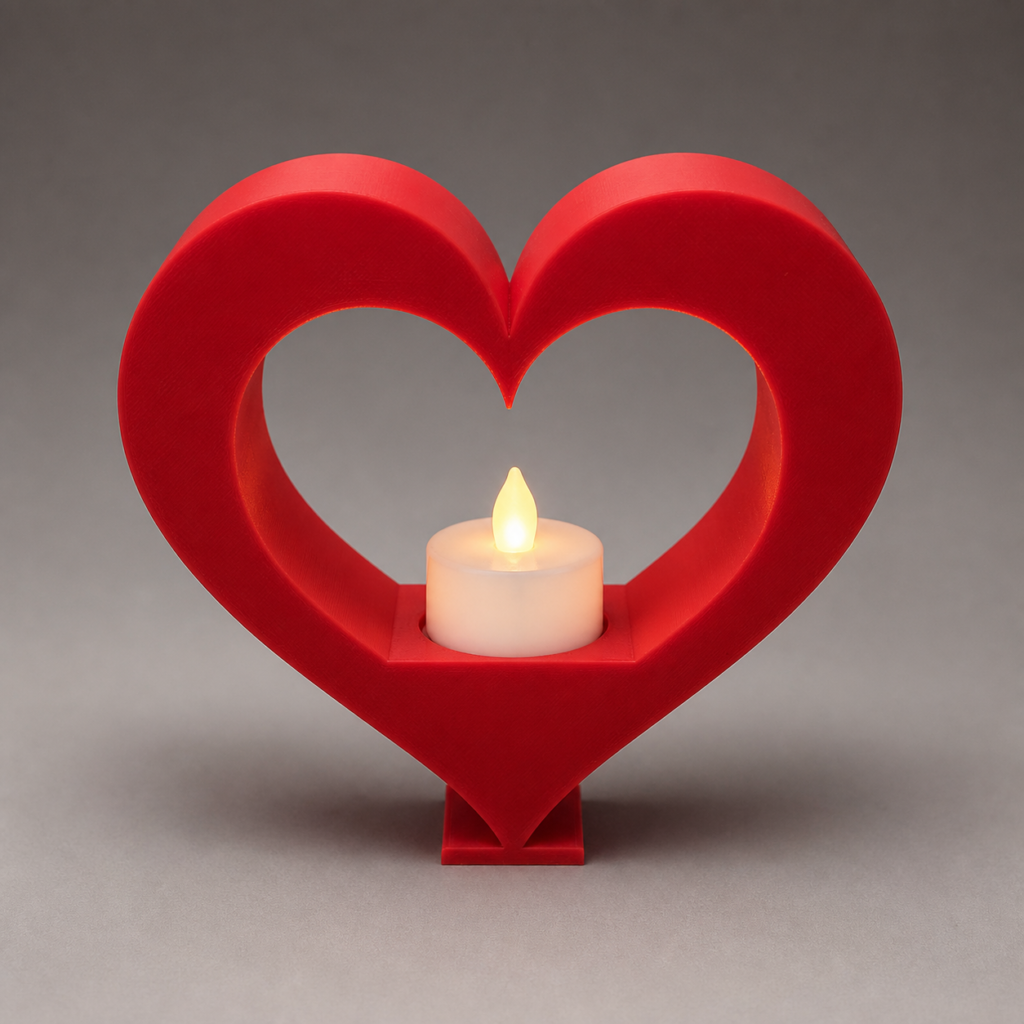 Heart LED Tea Light Holder – 3D Printed