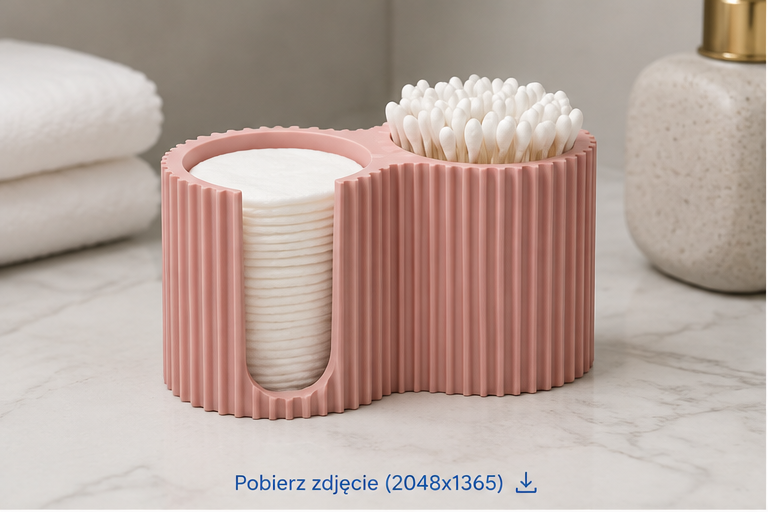 Ribbed Cotton Pad & Swab Holder – Modern Bathroom Organizer