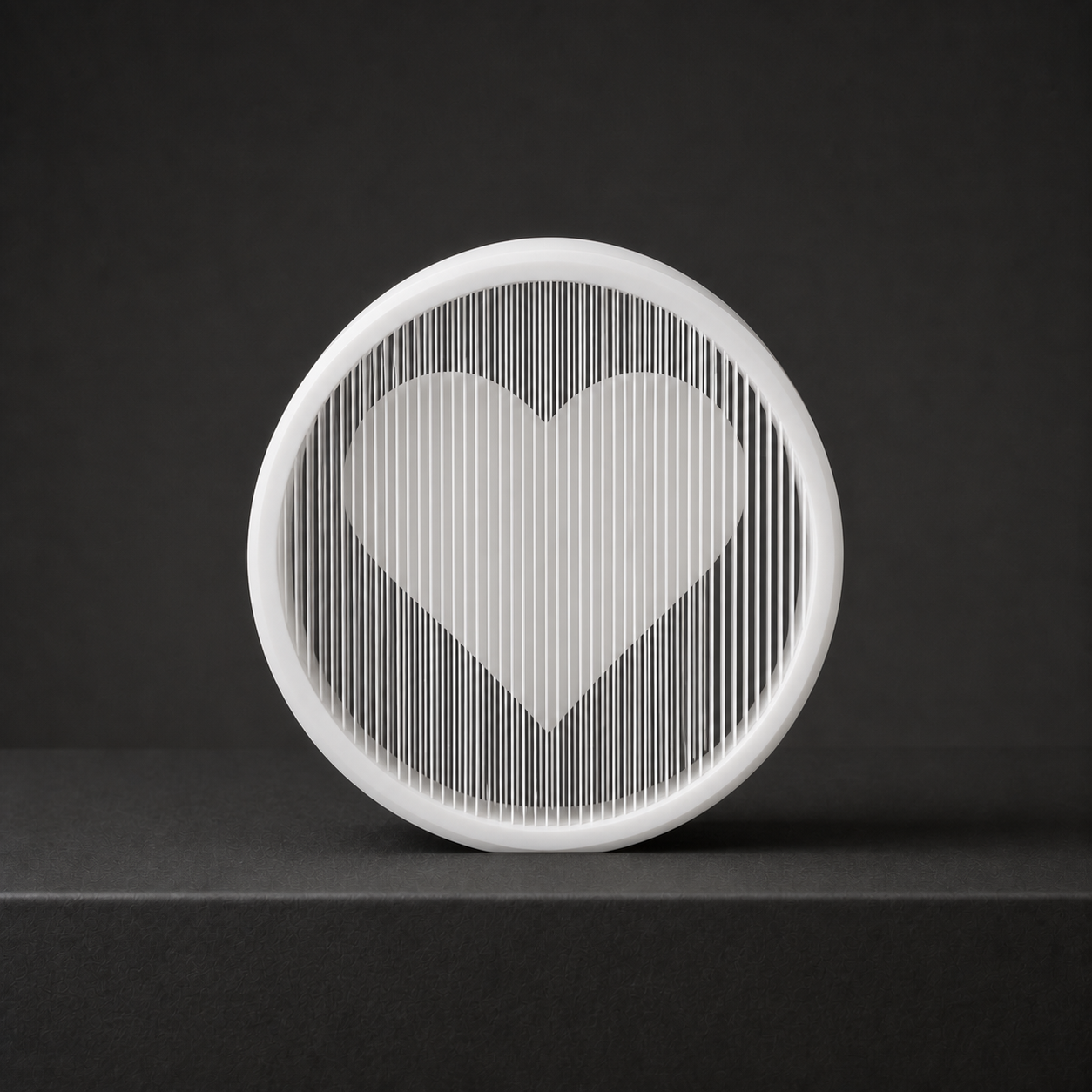 Suspended Heart – 3D Printed Optical Art - Image 4