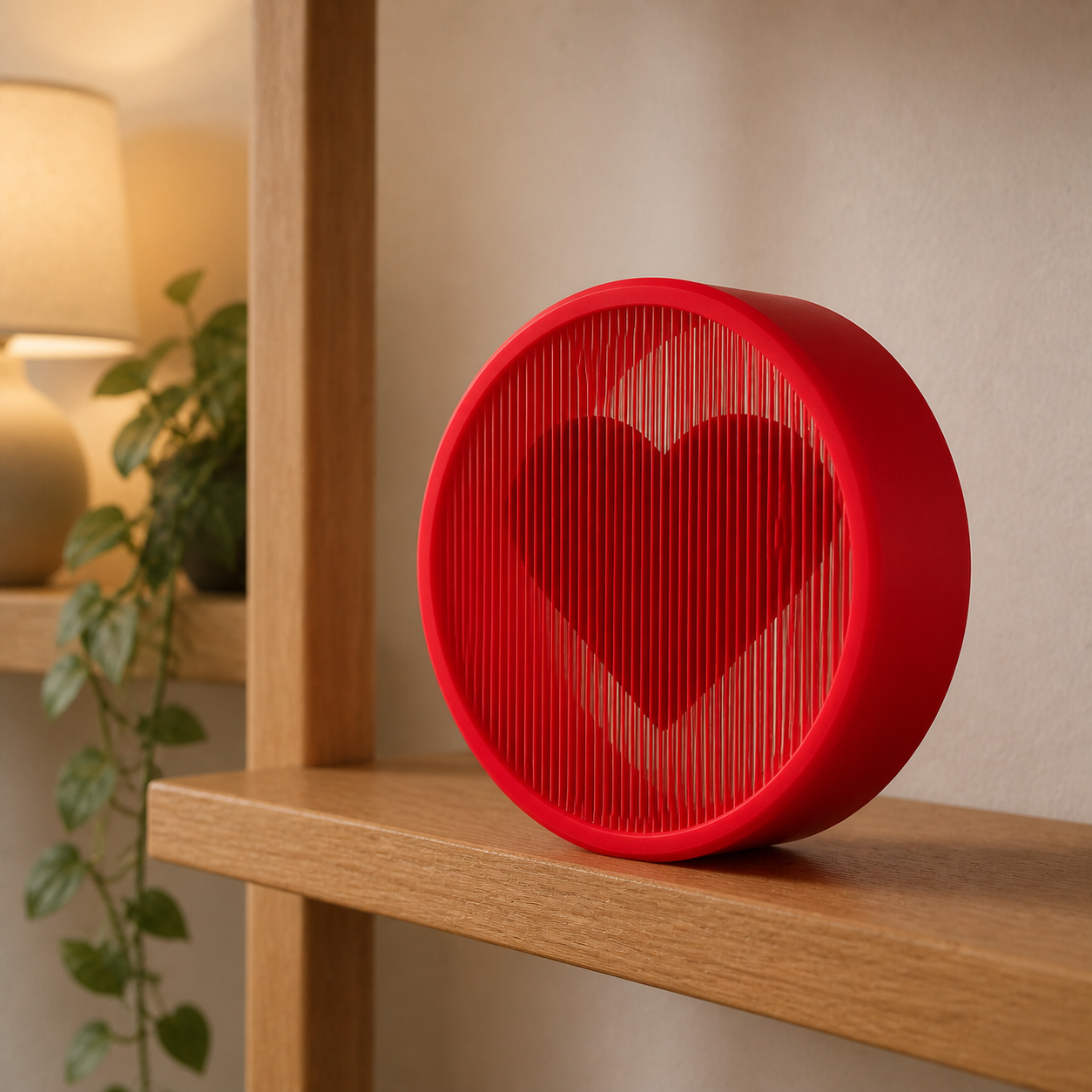 Suspended Heart – 3D Printed Optical Art - Image 5